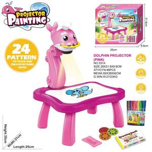 Nieuwe Dieren Projector Projectie Schilderij Tafel Met Muziek Educatieve Kunst Projector Speelgoed Kids Led Tekening Speelgoed - Product Image 5