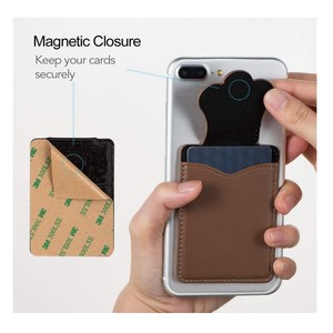 Customized PU leather phone <b>card</b> <b>holder</b>, creative cap-style gift <b>card</b> <b>holder</b>, 3M adhesive backing <b>card</b> <b>holder</b> - Product Image 5