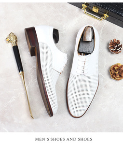 Nouvelles chaussures habillées en cuir Oxford pour hommes, fabriquées à la main, de luxe décontracté britannique, éternelles, antidérapantes, respirantes, pour mariage et bureau - Product Image 2