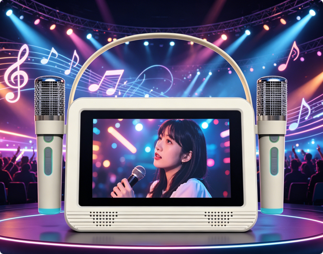 4Inch Karaoke Speaker with Screen Touch Control WIFI Speaker Party Speaker Home Dual Microphone