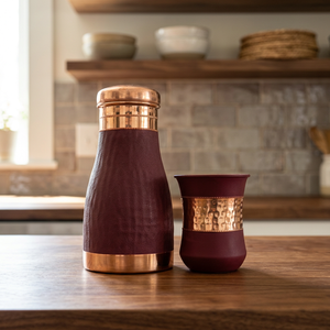 Ensemble de tasses isothermes en acier inoxydable rouge écologiques avec bande dorée, coffret cadeau, design moderne et luxueux, isolation thermique de 6 à 12 heures - Product Image 1