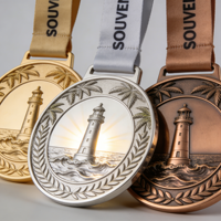Nouveautés : Médaille de course personnalisable avec logo, design original, impression par transfert thermique rigide, couleur, avec étui pour la course à pied