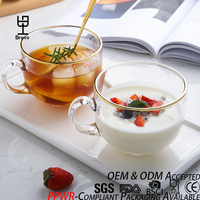 Tasse à café en verre résistant à la chaleur avec anse dorée, 450 ml, grande tasse en verre pour café, thé, lait, vaisselle en verre