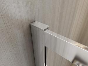 Cabine de <span class=keywords><strong>douche</strong></span> rectangulaire en aluminium argenté brillant avec portes coulissantes doubles en verre, style italien, 1000x800x1900mm, pour projets hôteliers - Product Image 3