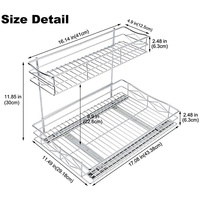 2 Tier Pull Out Cabinet Organizer Draht korb Heavy Duty Slide Out Küchen schrank Lagerung Organisation Schiebe regale