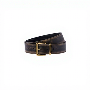 Stylish Brown Cow Hide Heavy Duty Vintage <b>Belt</b> <b>Girls</b> Equestrian Style Square Steel Buckle Eco-Friendly Waterproof Lightweight - Product Image 6