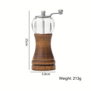 Nuevo Molinillo Manual de Sal y Pimienta de Madera Ecológico Premium Personalizado con Ventana Acrílica y Mango de Presión - Product Image 3