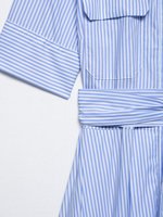 Robe chemise rayée à revers et ceinture, style tempérament, nouvelle collection été 2025 SHENZHU pour femme 2640596