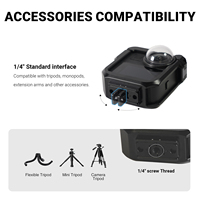 YUANYUJINGMI Cage portable en alliage d'aluminium pour Go Pro Max, cadre métallique usiné avec précision, double griffe porte-accessoires, support pivotant 1/4, moule exclusif