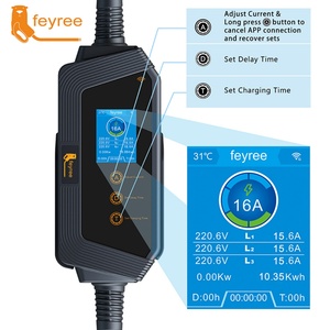 Chargeur de véhicule électrique portable 22 kW avec application WIFI, 32A, triphasé, adaptable pour connecteurs SAE/J1772/IEC/GBT, câble de 5 m, neuf - Product Image 1