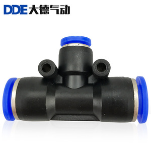 Dde Pneumatic <b>Connector</b> Peg Series T Type Tee Reducer Plastic <b>Quick</b> Connect Fitting 12 10 8 6 - Product Image 2