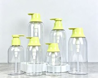 Bouteille de lotion ronde vide personnalisable avec pompe, 300 ml, 500 ml, bouteille de shampooing en plastique pour après-shampoing