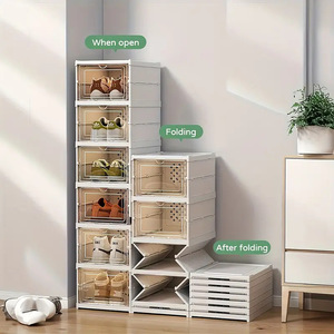 <span class=keywords><strong>Scatola</strong></span> Portascarpe Trasparente in Plastica Monopezzo, Senza Installazione, Tipo Cassetto, Pieghevole, Multistrato, Mobile, Spessa - Product Image 2