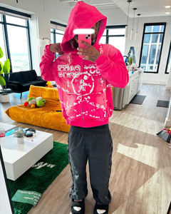 Felpa personalizzata con cappuccio Unisex in cotone 100% pesante stampato con Zip personalizzata oversize Vintage con cappuccio da uomo - Product Image 6