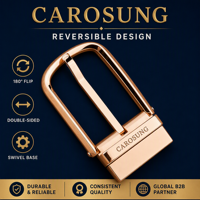 Boucle de ceinture réversible personnalisée Carosung en alliage de zinc pour ceinture en cuir