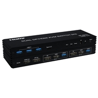 Conmutador KVM DP+HDMI 2x2 de 8K 60Hz para 2 PC y 2 Monitores con Controlador IR