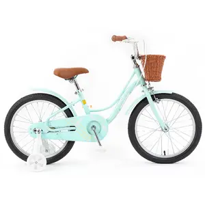 14 16 18 Inch Retro Style Village Girls Bicycle For Kids Steel Fork And Training Wheel Included For 3-12 Year Olds