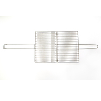 Panier de cuisson portable en acier inoxydable pour barbecue, panier à poisson, grille de cuisson en treillis métallique facile à retourner, support pour fruits de mer, légumes et viandes, outil de barbecue
