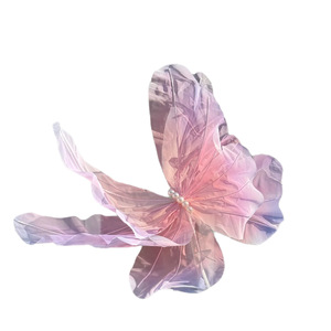 Grande fleur <span class=keywords><strong>papillon</strong></span> artificielle en organza et filet de soie, faite <span class=keywords><strong>à</strong></span> la main, pour extérieur, décoration de mariage et accessoire de toile de fond, en soie chinoise - Product Image 5
