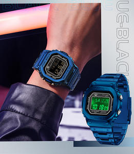 Sanda 2162 <b>Men's</b> Fashion Digital Electronic <b>Watch</b> with Blue Steel Band,50M <b>Waterproof</b> Top Brand Digital Wristwatch - Product Image 2