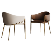 Meubles de salle à manger de style européen BST chaises de cuisine de luxe modernes pour café chaise de salle à manger en acier inoxydable avec pied en or
