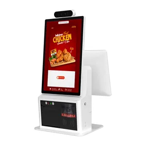 15,6 Zoll Touchscreen Restaurants POS-Hardware-System Selbstbedienung Kassenkasten POS alles in einem mit Drucker Bestellzahlungskiosk