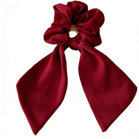 Vente Chaude Chouchou pour Femme en Satin Couleur Bonbon avec Nœud Élastique et Oreilles de Lapin, Vente en Gros