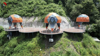 Dôme géodésique commercial, Cabine étoile, Pod de glamping, Villa hôtelière de luxe, Conception chinoise, Étanche, Écologique, Préfabriqué en aluminium