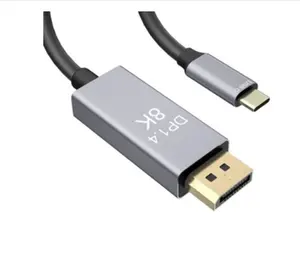 Suficiente stock USB tipo C a DP 1,4 Cable Adaptador 8K @ 60Hz convertidor de proyección de pantalla tipo C a Mini DisplayPort Cable para HDTV MacBook