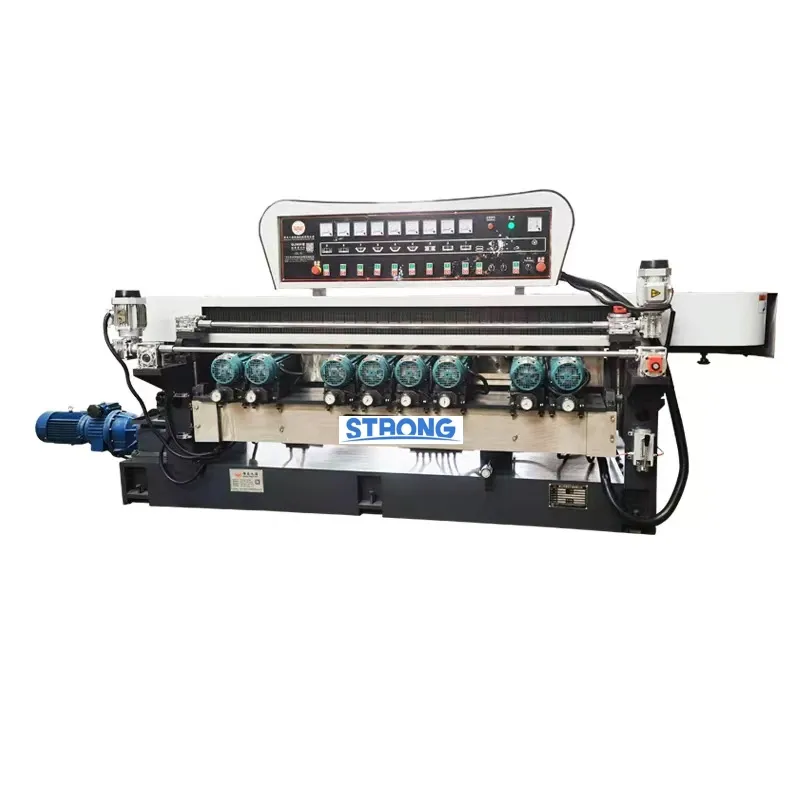 Portable Glass Processing Edging Machine Belt Motors Glass Beveler Polishing Grinding Machine Bevel Machine Straight Line