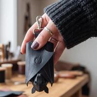 Gantungan Tas Kulit PU Hitam Bentuk Kelelawar, Gantungan Kunci Kelelawar dengan Resleting dan Dompet Koin, Aksesoris Tas Wanita, Gantungan Dompet, Liontin Tas