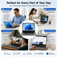 Ordinateur portable professionnel 15,6 pouces Intel Core i3, 8 Go de RAM, 1 To SSD, avec Windows 11 Pro, rotation à 180 degrés, idéal pour les réunions de bureau