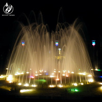 Fontaines d'eau de jardin extérieures au design moderne Water Crown, buses 3D, fontaine musicale dansante