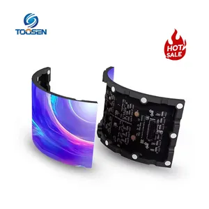 Tampilan Panel LED melengkung dalam ruangan luar ruangan P1.8 P2 P2.5 P3 P4 modul LED lembut fleksibel 320x160mm layar LED silinder warna SMD penuh