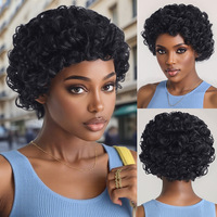 Perruque Courte Bouclée pour Femme OEM, Style Non-Mainstream, Cheveux Bouclés Pleine Tête, Soie Haute Température, Effet Naturel Blanc et Volumineux