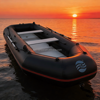 Bateau de pêche gonflable en PVC Hailebao, moteur électrique/à essence 4HP, capacité 5 personnes, pour le surf, la dérive, le ski nautique sur les lacs