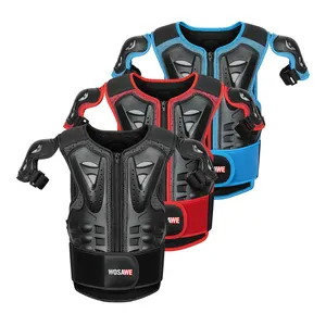 WOSAWE vestes de moto pour enfants gilet sans manches, protection de la colonne vertébrale et de la poitrine, armure de Motocross