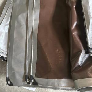 <span class=keywords><strong>Bâche</strong></span> en polyéthylène PE de haute qualité, imperméable, pour extérieur, marron/argent, protection pour meubles de jardin, camion - Product Image 5