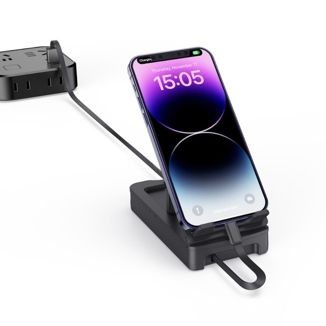 Mobile Phone Holder with Type-C Fast Charging Cable Multifunctional Telescopic Desktop Portable Data Cable Holder Gift