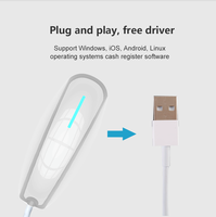 Escáner de Código de Barras con Cable, Lector de Código de Barras USB Portátil con Soporte, Escáner de Código de Barras Láser 1D para Supermercados