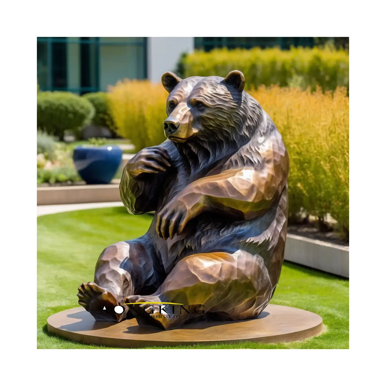 Modern Adjustable Size Solid Garden Furniture Gloomy Bear Sculpture for gift