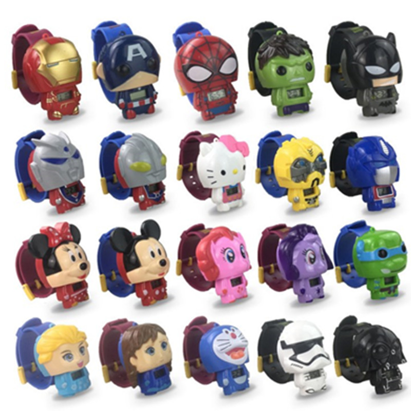 Оптовая продажа, электронные часы, фигурка, 3d Мультяшные часы, игрушки на заказ для детей, детские часы, игрушки