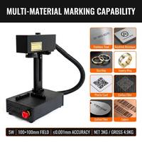 Système de marquage laser mini 5W tout-en-un, plug & play, logiciel facile à utiliser, marqueur laser pour codes QR fins et micro-textes