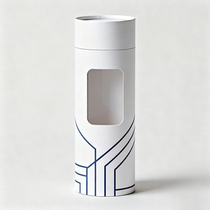 Tùy chỉnh bao bì ống giấy trắng với cửa sổ nhựa PVC rõ ràng | hộp tròn có thể tái chế cho kẹo, kẹo dẻo & Sô cô la - Product Image 3