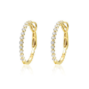 Aretes de Aro con 10 Diamantes Cultivados en Laboratorio de 14K Chapados en Oro, de Lujo para Hombres y Mujeres, Regalo para Bodas y Fiestas, Calidad VS - Product Image 1