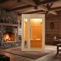 Sauna intérieur en bois, vente en gros d'usine, cabine de sauna vapeur portable, promotion, bois d'épicéa massif, sauna sec et vapeur combinés