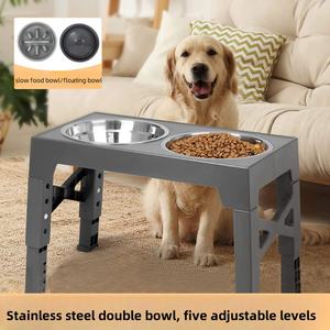 2024 Non-Spill Elevated High Quality Adjustable Heights Foldable water and Food Pet Double <b>Bowl</b> Pet <b>Feeder</b> pet <b>Feeder</b> <b>Bowl</b> - Product Image 5