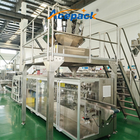 Machine d'emballage horizontale FFS pour noix et fruits secs, avec sachets Doypack à fermeture éclair, à fond plat, formables, remplissables et scellables