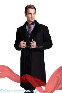 Best selling <strong>black</strong> long wool <strong>pea</strong> <strong>coat</strong> with hood - Product Image 2