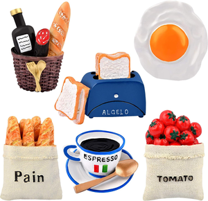 Nouveauté : Aimants de réfrigérateur 3D en résine, design moderne et durable, motifs mignons (baguette, tomate, vin, pizza) pour une décoration créative de cuisine - Product Image 1